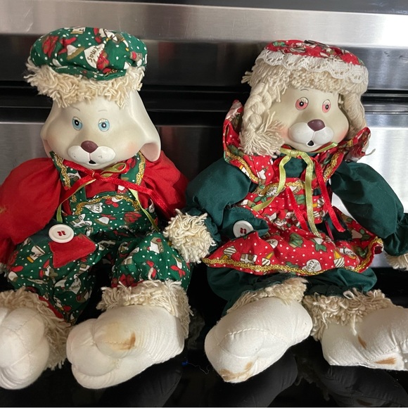 Vintage 1995 House of Lloyd Hip & Hop Christmas Bunny Rabbit Set of Two… - Picture 1 of 4